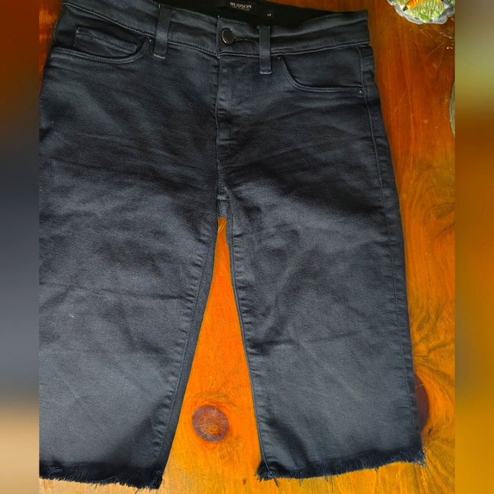 Hudson Jeans Womens 25 Remi Straight Cropped Capri Raw Hem Black - Picture 5 of 5